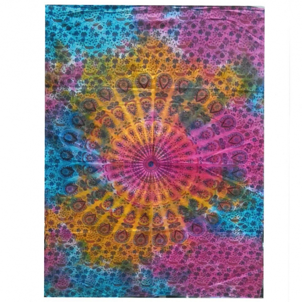 Indisches Baumwoll-Wandtuch Rundes Mandala